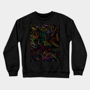 Colorful Neon Floral Patterns Crewneck Sweatshirt